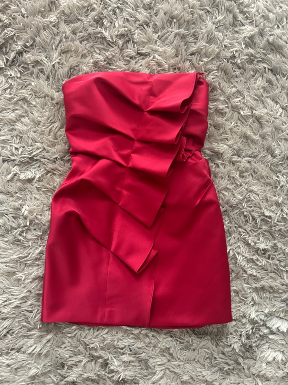 A.L.C. Strapless Red Ruffle Mini Dress